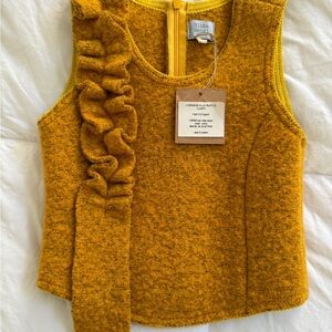 Girls' Mustard Ruffle Tank Top
